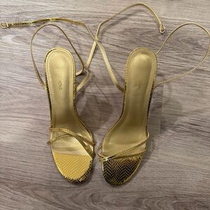 Fashion Nova Gold Strappy Heels